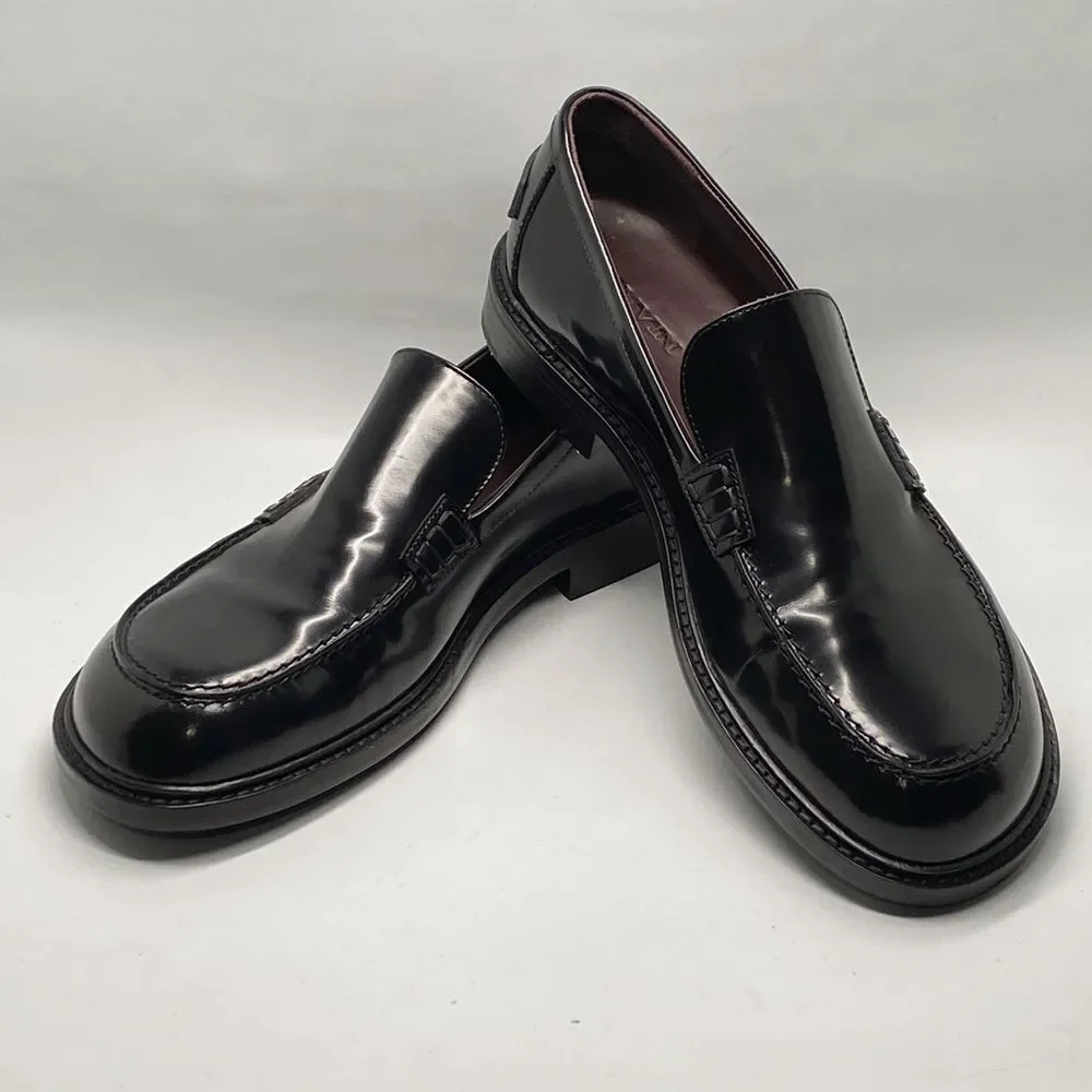 Lanvin Spinto polished leather loafers size 42/us size 9